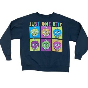 Disney JUST ONE BITE Black Graphic Snow White Evil Queen Poison Apple Crewneck L